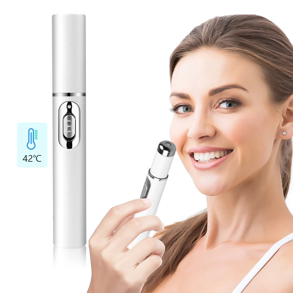 Blue Light Facial Machine Acne Wrinkle Removal Laser Pen Skin Spots Wrinkle Removal Treatment Acne Laser Pen Massage Relax