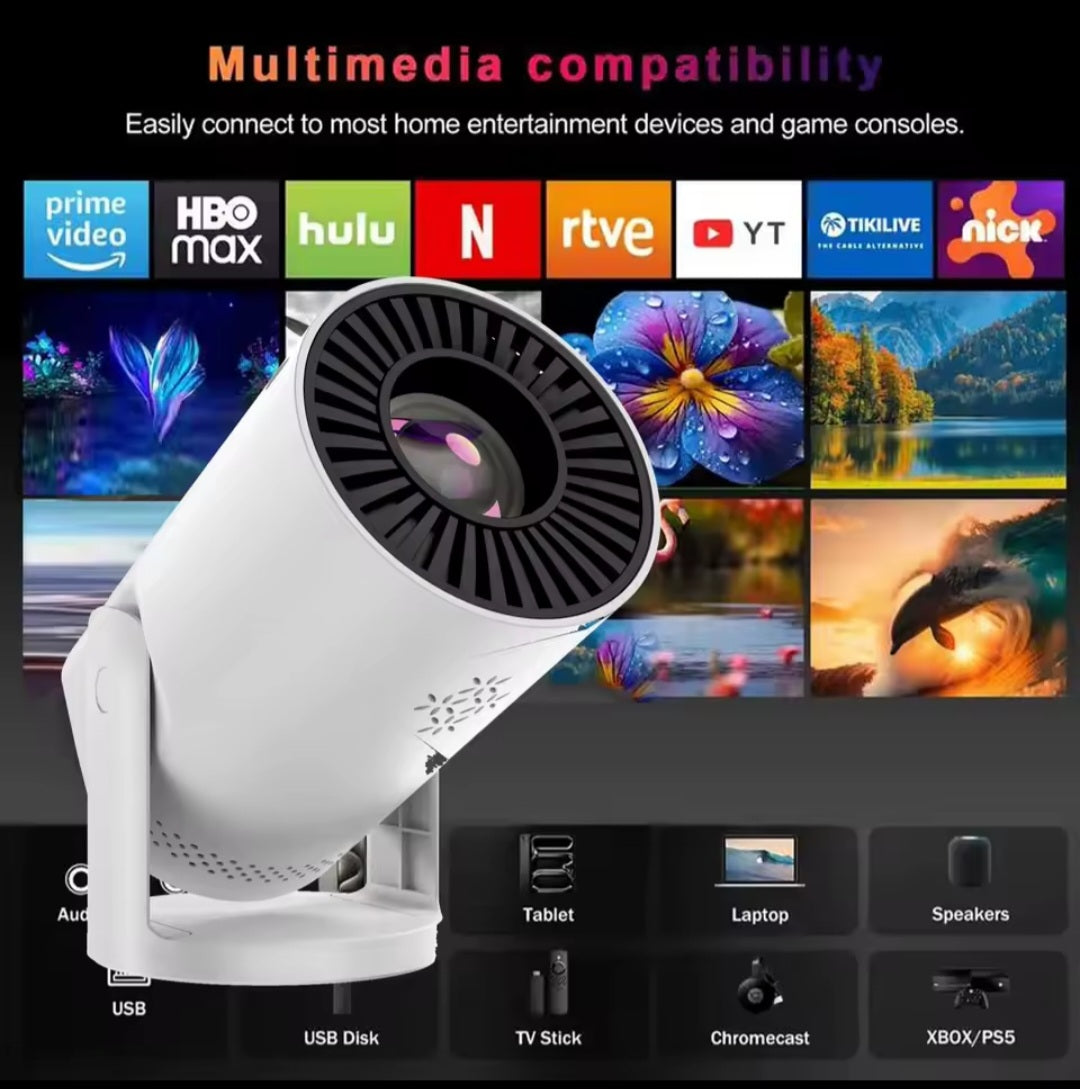 Mini Projecteur Portable Full HD 1080P – Cinéma à domicile, camping & gaming