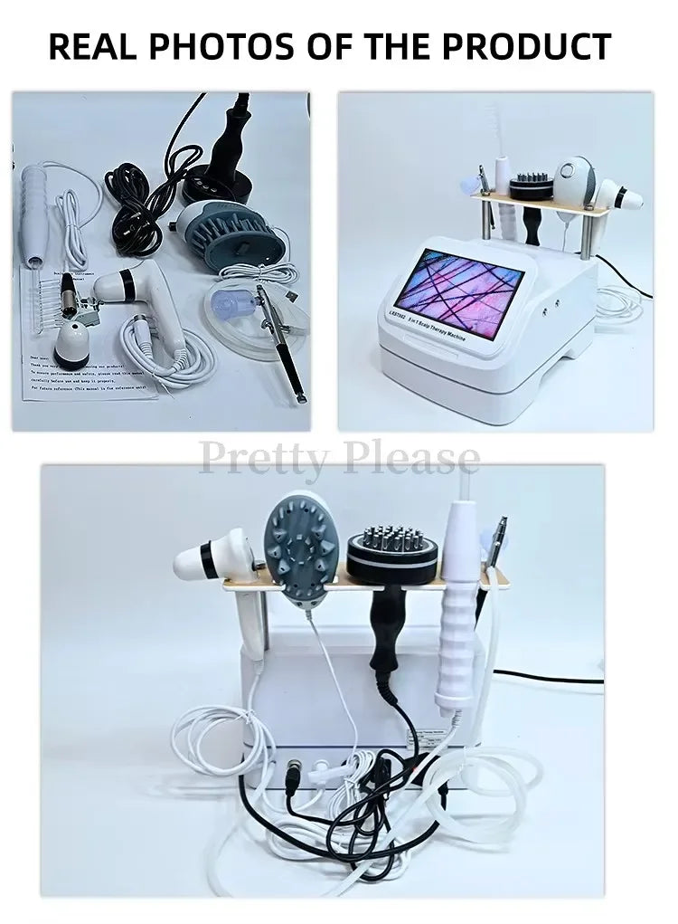 Newest 5 IN1 High Frequency Hair Follicle Detection Scalp Treatment Machine Hair Analyzer Scalp Care Anti-hair Loss Machine