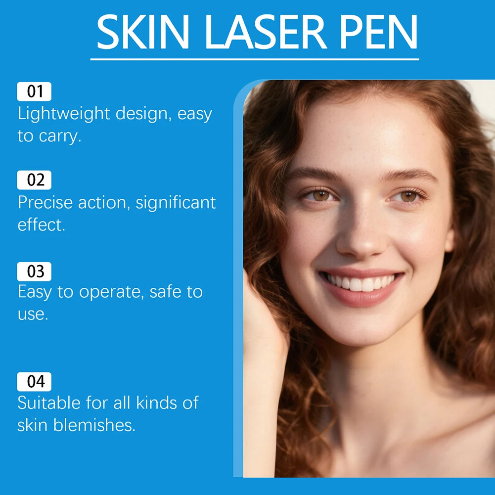 LED Skin Lasers Pen Facial Dark Spot Remover Pimple Extractor Care Tool Skin-Tags Scars Wrinkle Removal Cleaner Daily Skincare