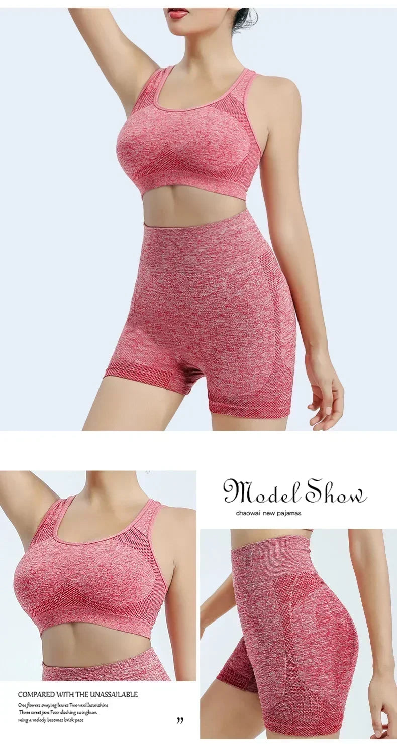 Yoga Set Gym Shorts Women Sport Bras Brassiere Workout Tops for Women Yoga Clothes Fitness Leggings Gym Set Seamless Yoga Sets