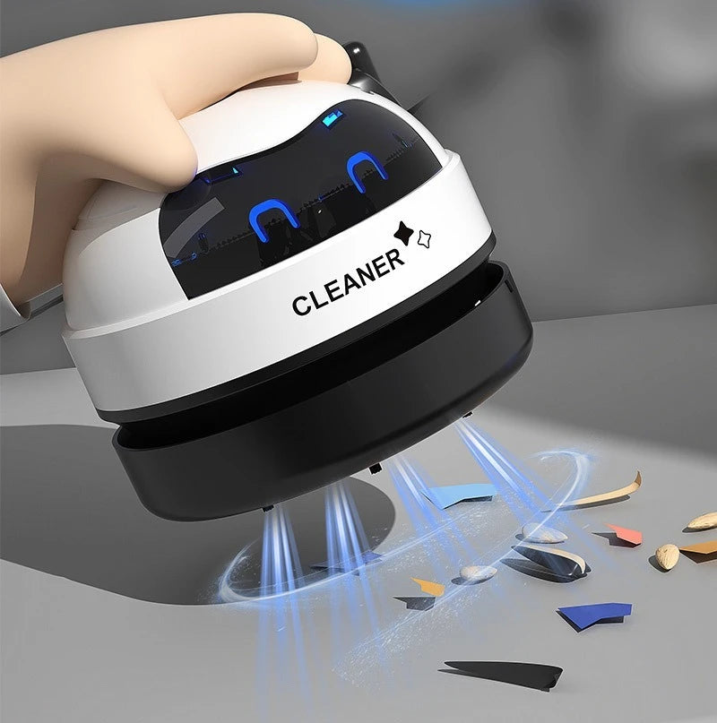 Vacuum Cleaner Desktop Mini Rechargeable-Car Vacuum & Automatic Rubber Shavings & Keyboard Dust Extractor for Portable Cleaning