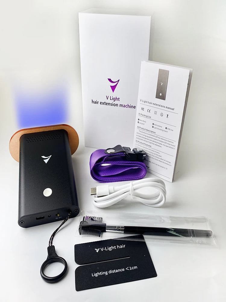 V light Hair Extension Machine Set Kit With V light glue Original V Light Technology Tool Hair Extension Machine For Tape glue