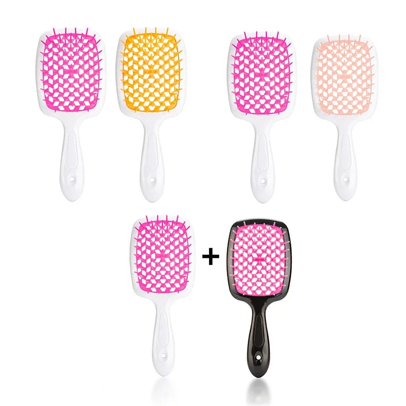 2pc Hair Comb Set Anti Static Scalp Massage Wet Dry Comb Demelante Brush Расчески Hair Styling Comb Salon Barber Brushes Kit