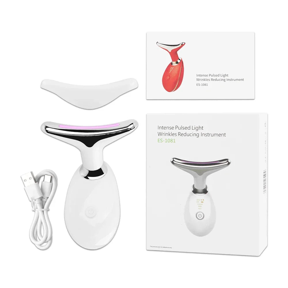 25HTFace Neck Lift Beauty Device Facial Massager LED Light Therapy Double Chin Remover Skin Rejuvenation Tightening Anti Wrinkle