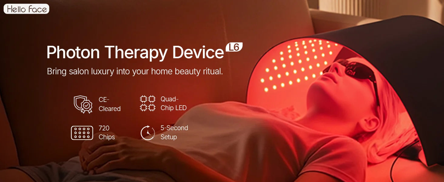 Hello Face L6 510K Red Light and infrared Therapy Mask 720 LED Chips Panel Facial Body Skin Rejuvenation Home Care Salon Device