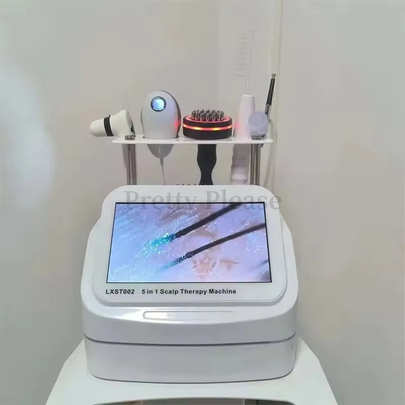 Newest 5 IN1 High Frequency Hair Follicle Detection Scalp Treatment Machine Hair Analyzer Scalp Care Anti-hair Loss Machine