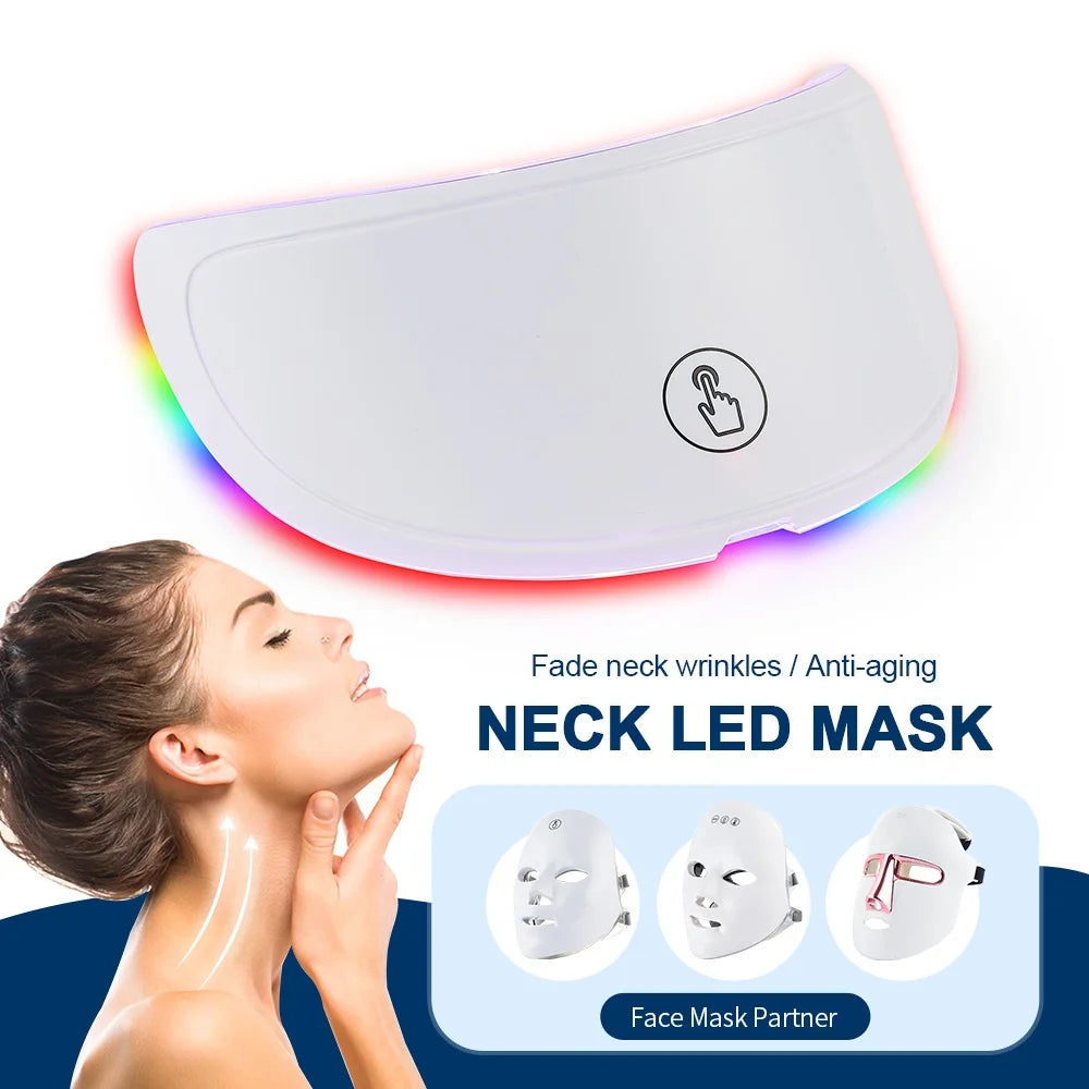 Face and Neck Beauty Machine LED Facial Mask Photon Neck Mask with 7 Colors Skin Care Massager