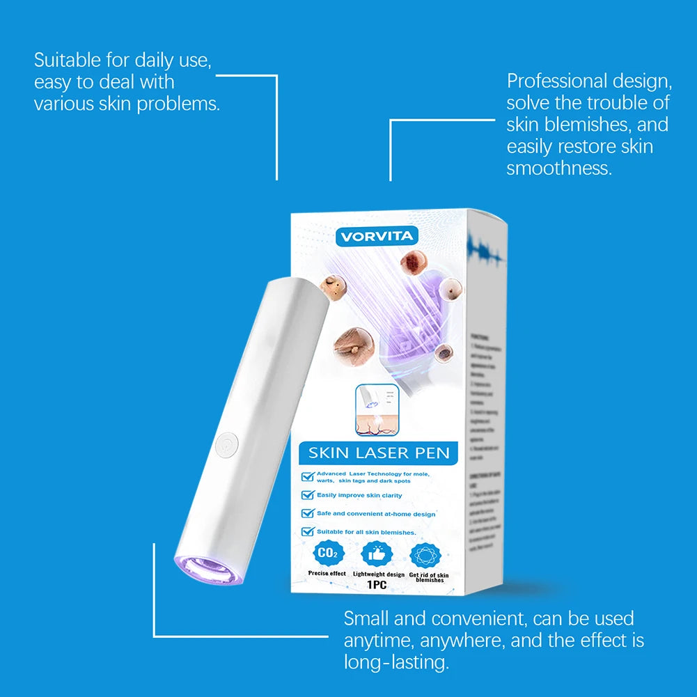 LED Skin Lasers Pen Facial Dark Spot Remover Pimple Extractor Care Tool Skin-Tags Scars Wrinkle Removal Cleaner Daily Skincare