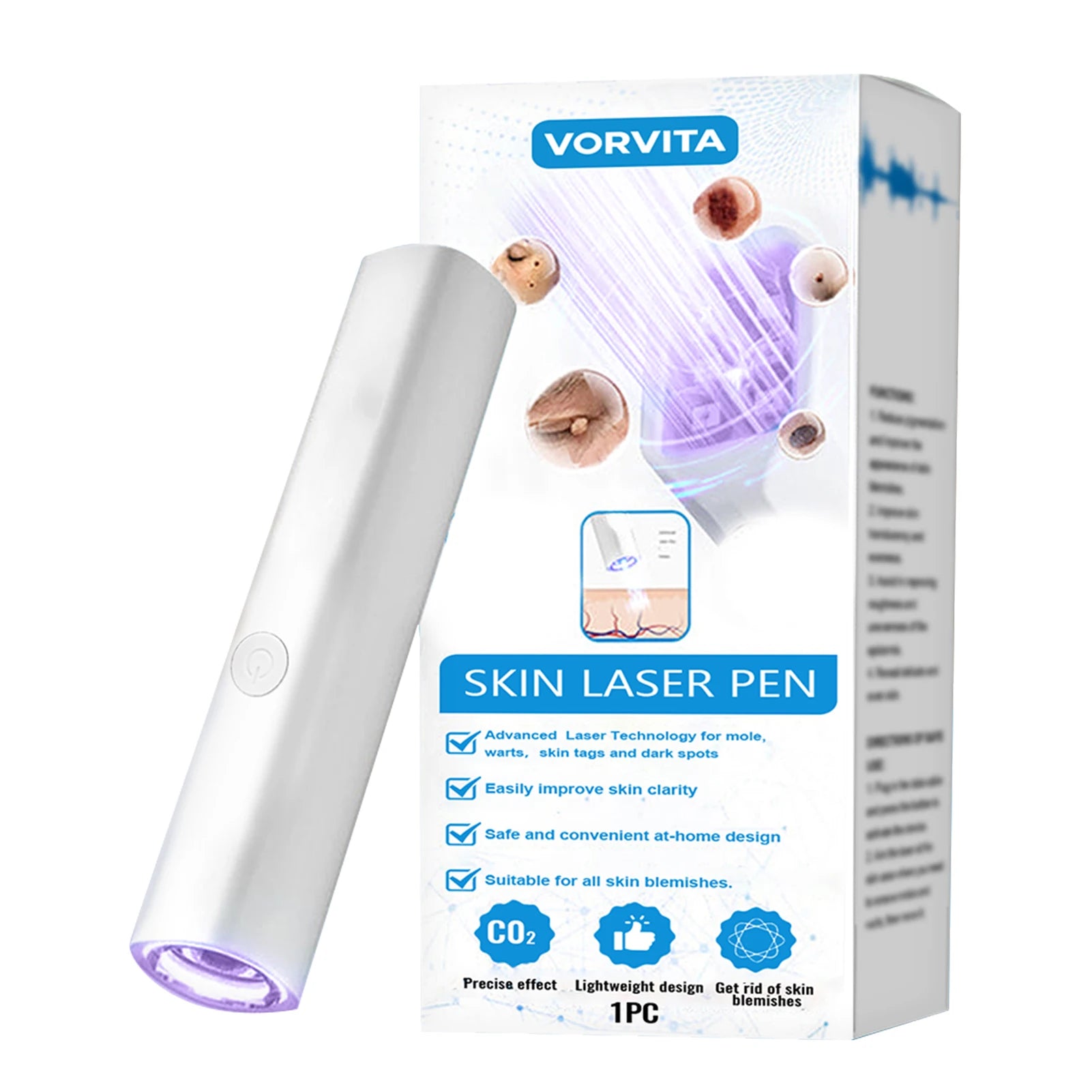 LED Skin Lasers Pen Facial Dark Spot Remover Pimple Extractor Care Tool Skin-Tags Scars Wrinkle Removal Cleaner Daily Skincare