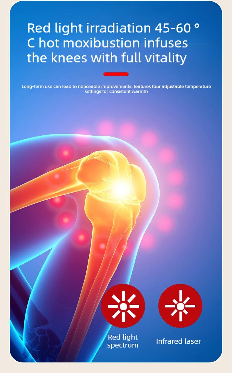Smart Knee Massager with Heat 3D Air Compression Vibration USB Rechargeable Wireless for Knee Elbow Shoulder Pain Relief