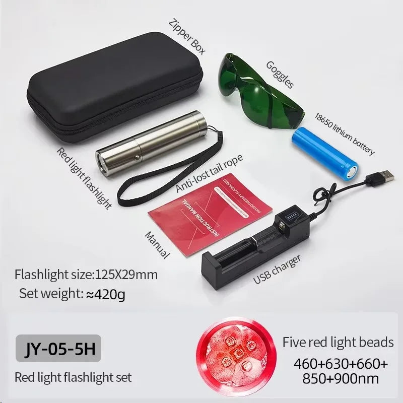 Red Light Therapy Device Pen for Body Therapy Skin Care Health 630nm, 660 nm, 710 nm, 850nm, 900nm Near Infrared Lamp