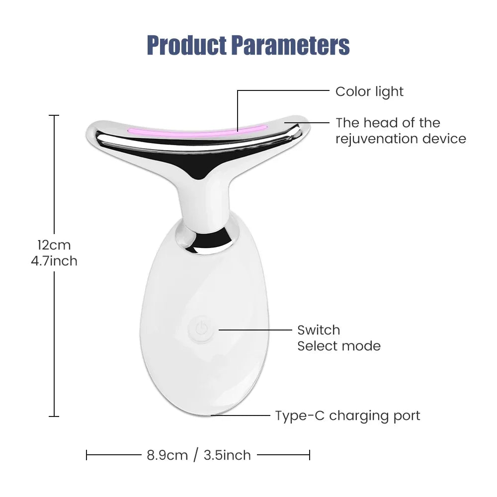 25HTFace Neck Lift Beauty Device Facial Massager LED Light Therapy Double Chin Remover Skin Rejuvenation Tightening Anti Wrinkle