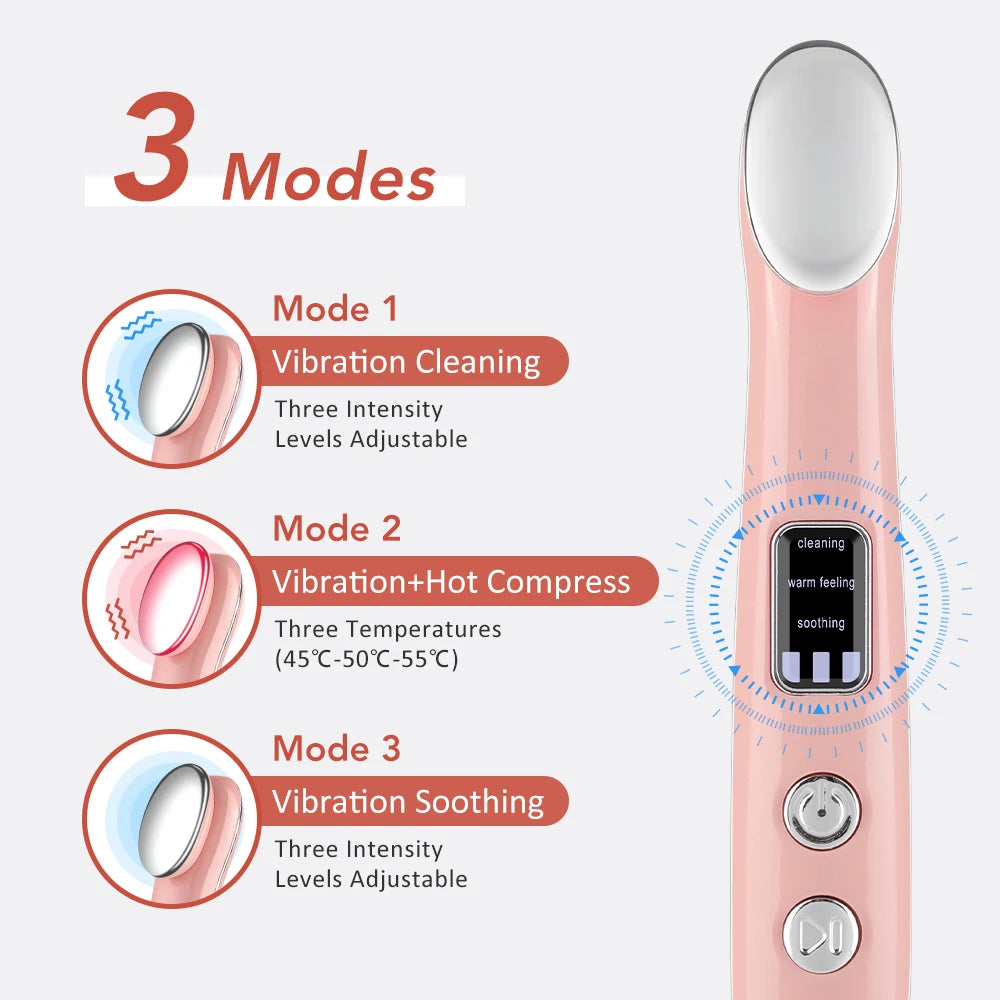 Vibration Red Light Eye Massager Pen Hot Compress Beauty Anti Wrinkles Eye Lifting Wand Eye Care for Dark Circles Eye Bag Reduce