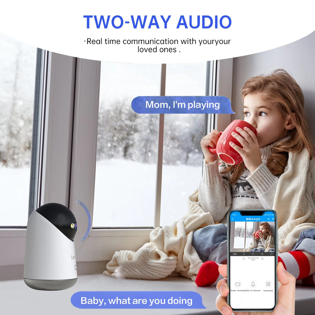 Lenovo 5MP WiFi Camera Smart Home Indoor IP Camera Full Color Night Auto Tracking Security CCTV Surveillance Baby Monitor