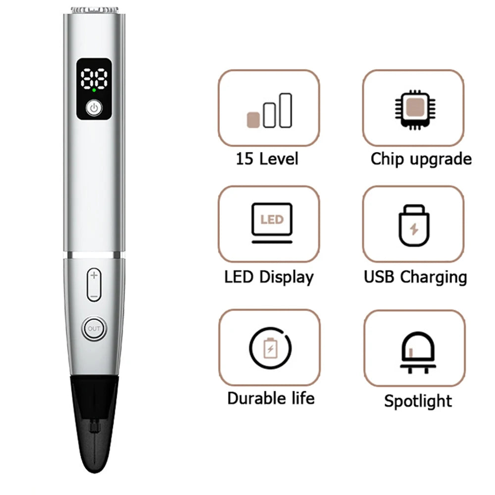 15 Level Plasma Pen Face Cleaner Freckle Black Dot Papilloma Warts Mole Pimples Removal  Blackhead Remover Beauty Skin Care Tool