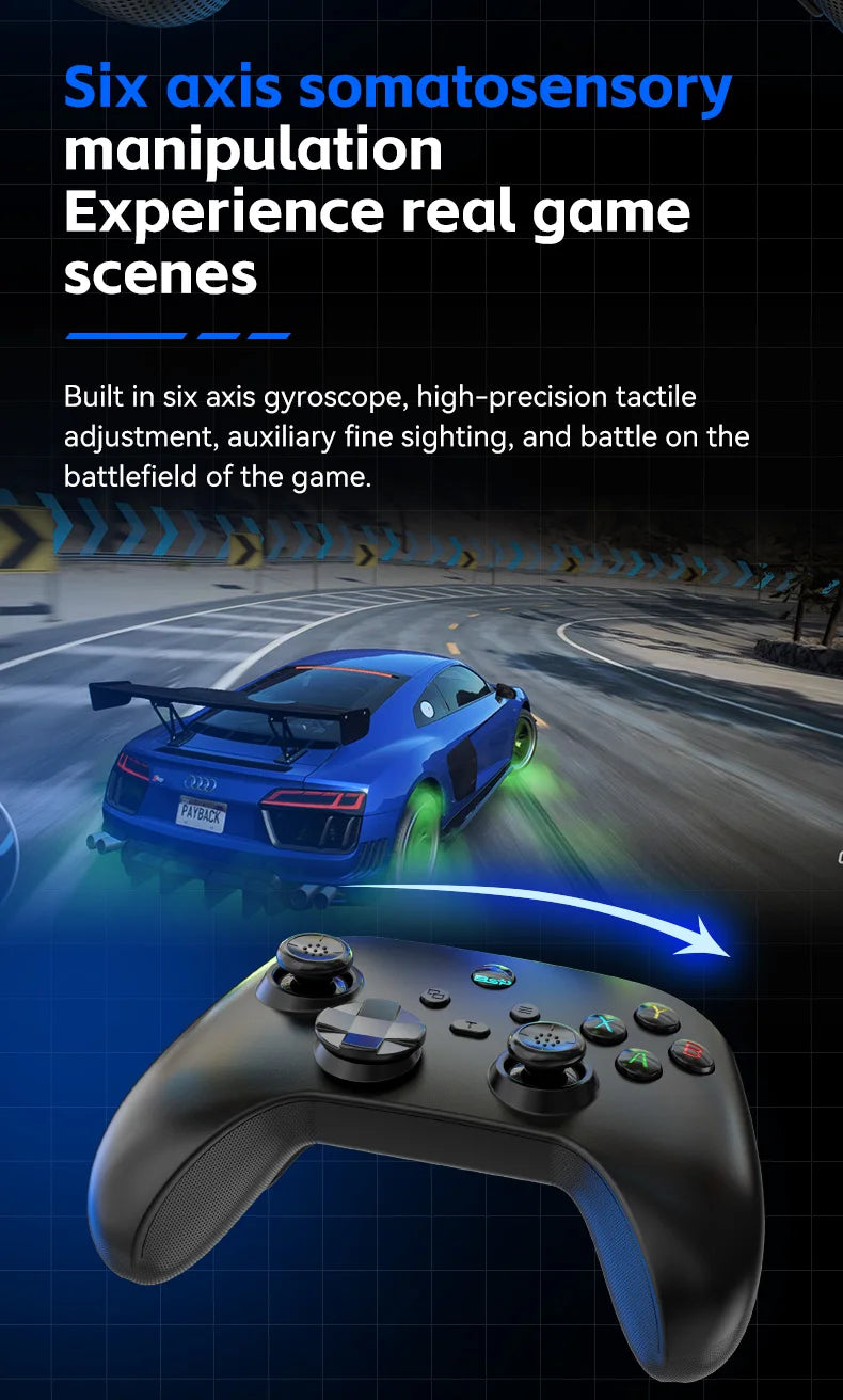 G6 wireless  mobile game controller with Hall trigger and Hall joystick supporting switch/pc/android/IOS