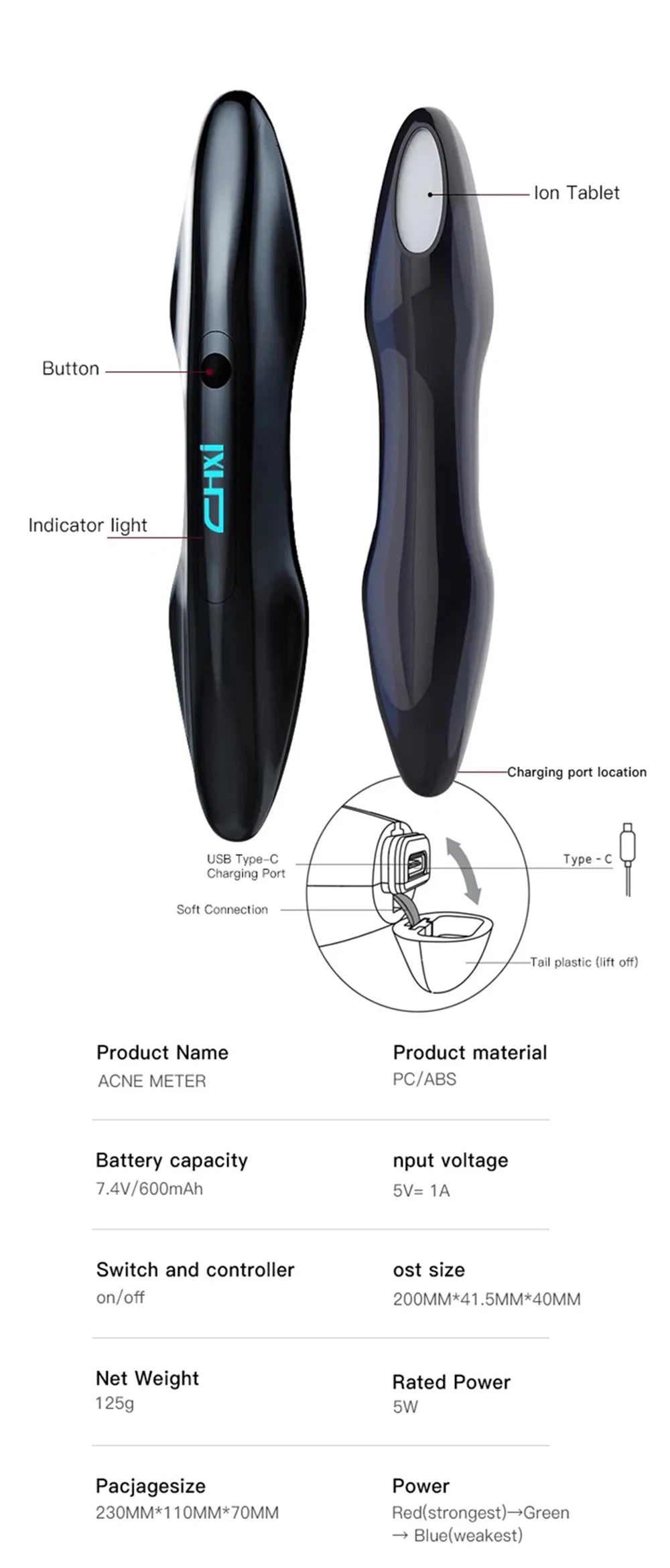 Ozone Cold Plasma Pen Blue Light Acne Removal Sensitive Skin Anti Wrinkle Deep Acne Cleaner Eliminating Acne Shrink Pores Beauty