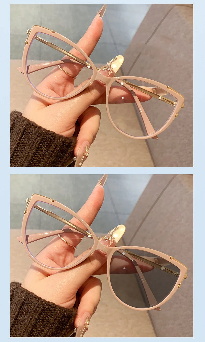 Photosensitive Color Change Fashion Casual Men And Women Same Style Optical Frame Trendy Simple And Versatile Frame 8809