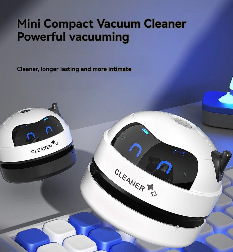 Vacuum Cleaner Desktop Mini Rechargeable-Car Vacuum & Automatic Rubber Shavings & Keyboard Dust Extractor for Portable Cleaning