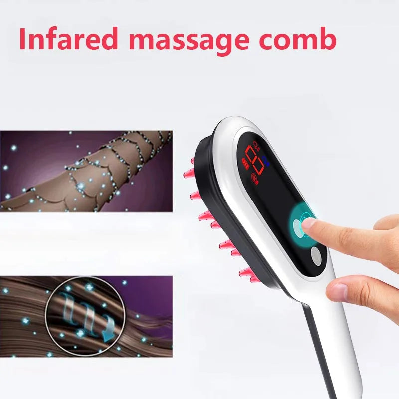 Alwafore Head Massage Comb Anti Hair Loss Infrared Hair Growth Comb Scalp Massager Red Light Treatment Head Scalp Massage