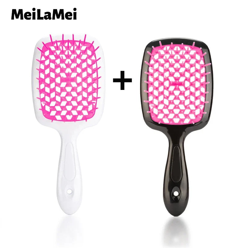 2pc Hair Comb Set Anti Static Scalp Massage Wet Dry Comb Demelante Brush Расчески Hair Styling Comb Salon Barber Brushes Kit