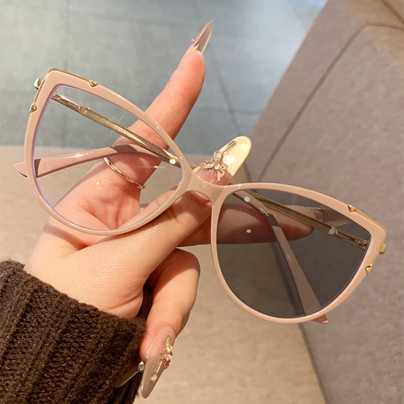 Photosensitive Color Change Fashion Casual Men And Women Same Style Optical Frame Trendy Simple And Versatile Frame 8809