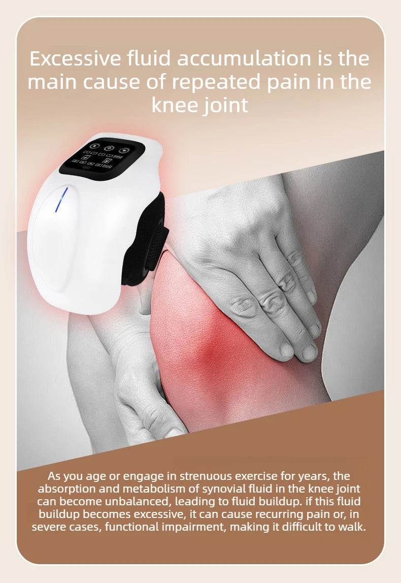 Smart Knee Massager with Heat 3D Air Compression Vibration USB Rechargeable Wireless for Knee Elbow Shoulder Pain Relief