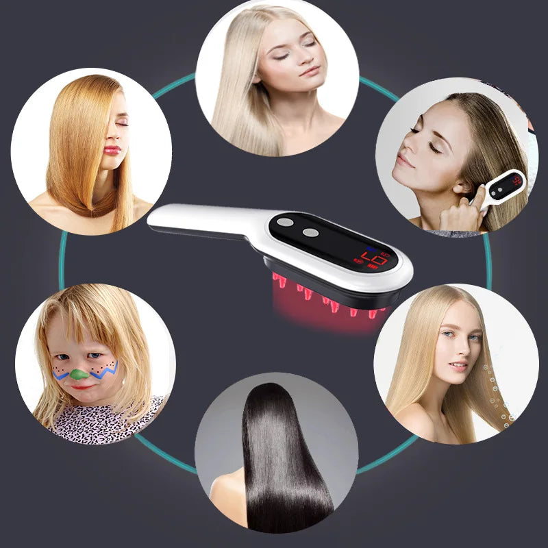 Alwafore Head Massage Comb Anti Hair Loss Infrared Hair Growth Comb Scalp Massager Red Light Treatment Head Scalp Massage