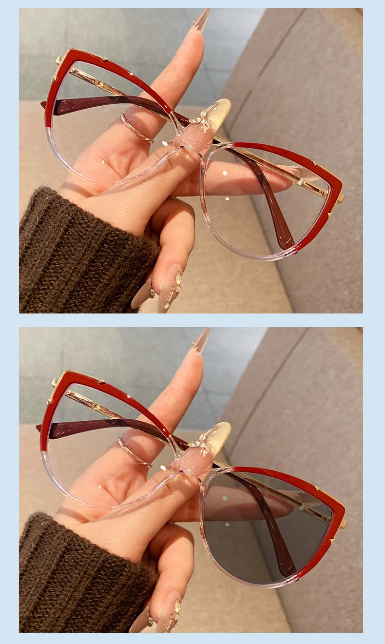 Photosensitive Color Change Fashion Casual Men And Women Same Style Optical Frame Trendy Simple And Versatile Frame 8809