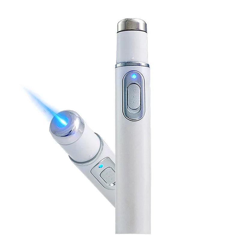 Blue Light Facial Machine Acne Wrinkle Removal Laser Pen Skin Spots Wrinkle Removal Treatment Acne Laser Pen Massage Relax
