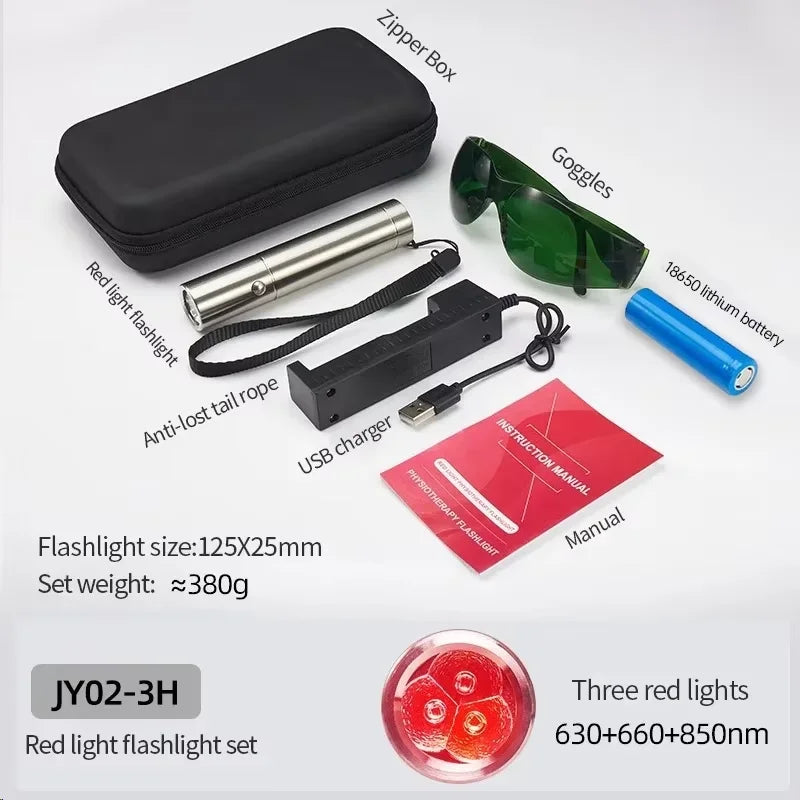 Red Light Therapy Device Pen for Body Therapy Skin Care Health 630nm, 660 nm, 710 nm, 850nm, 900nm Near Infrared Lamp