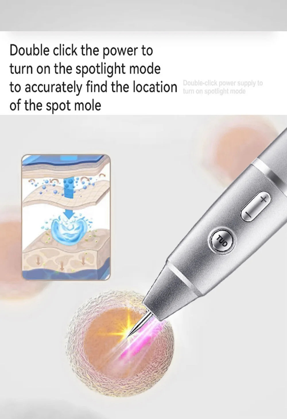 15 Level Plasma Pen Face Cleaner Freckle Black Dot Papilloma Warts Mole Pimples Removal  Blackhead Remover Beauty Skin Care Tool
