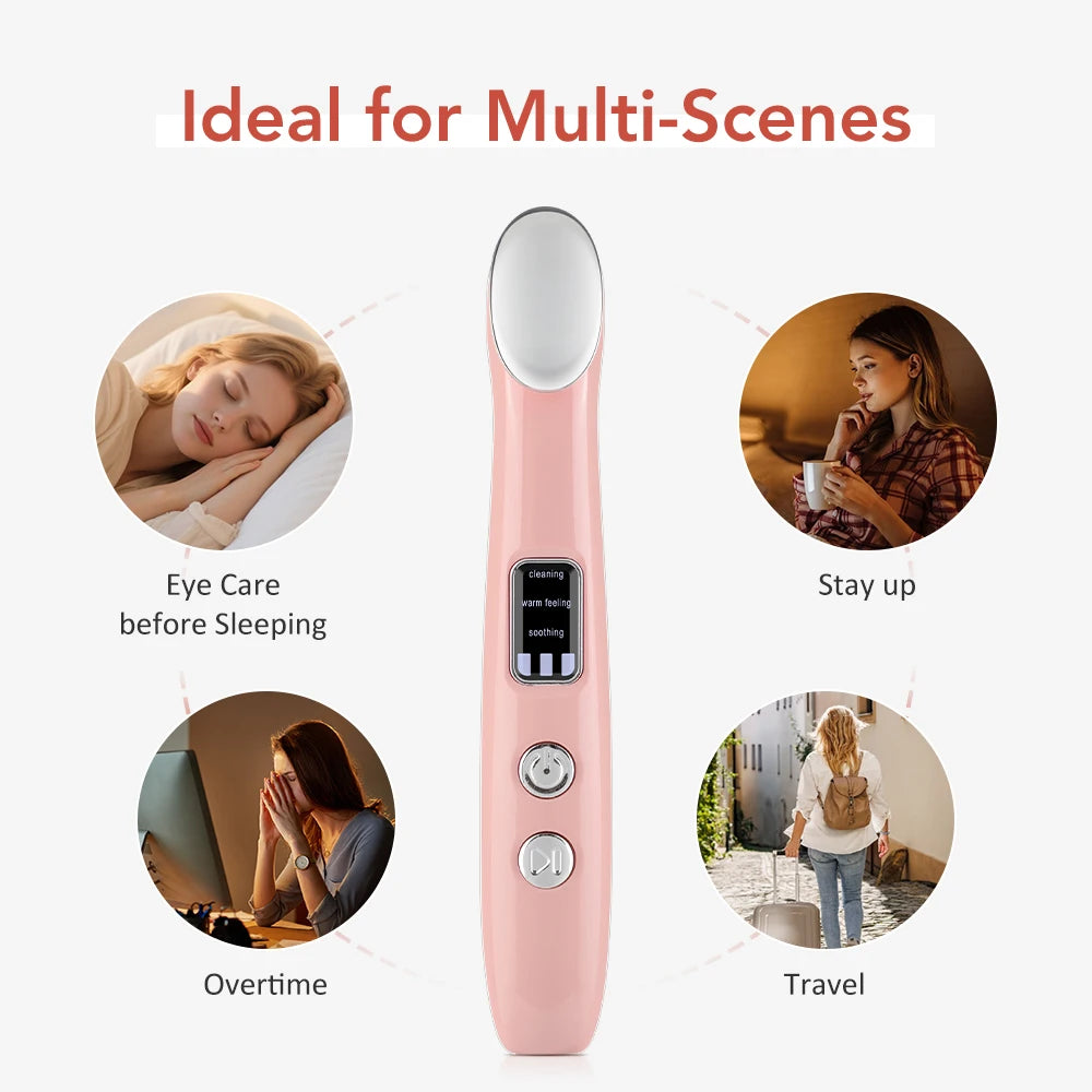 Vibration Red Light Eye Massager Pen Hot Compress Beauty Anti Wrinkles Eye Lifting Wand Eye Care for Dark Circles Eye Bag Reduce