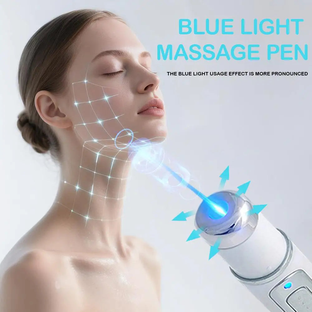 Blue Light Acne Remove Pen For Eliminating Dark Circles And Eye Bags Heating Massage For Swelling Reduction Skin Care Pen
