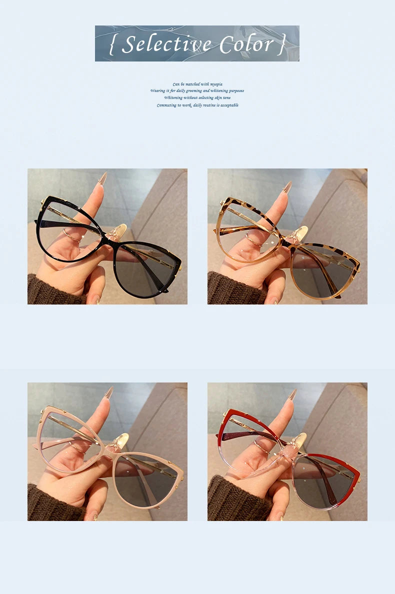 Photosensitive Color Change Fashion Casual Men And Women Same Style Optical Frame Trendy Simple And Versatile Frame 8809