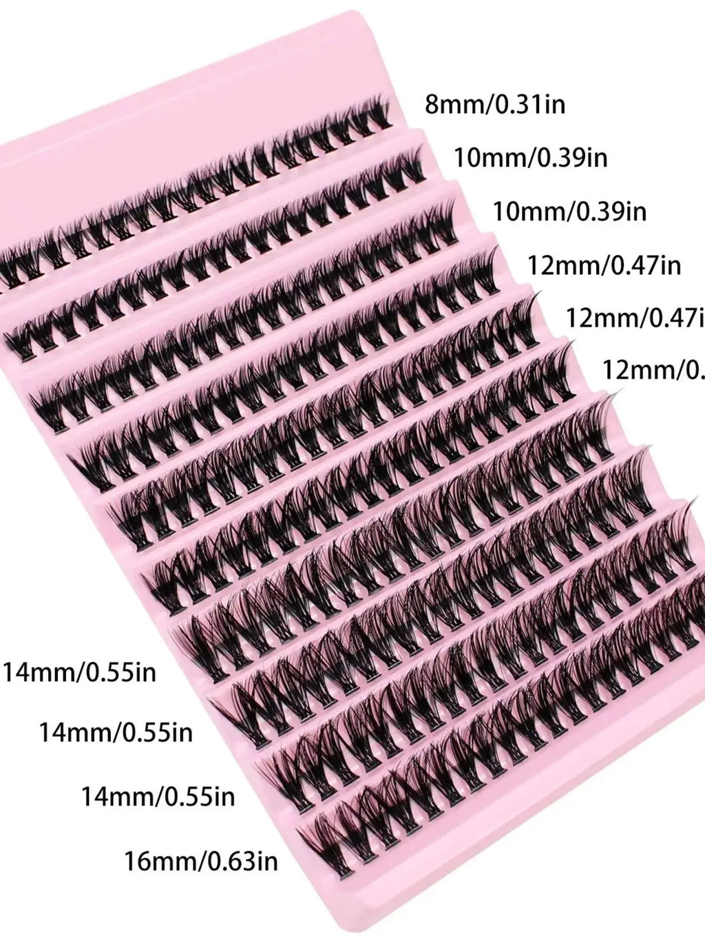 MJ Individual Lashes 8-16mm 200pcs Cluster Lashes Natural Look Mixed Tray DIY Eyelash Extension Volume Lash Clusters Eyelashes