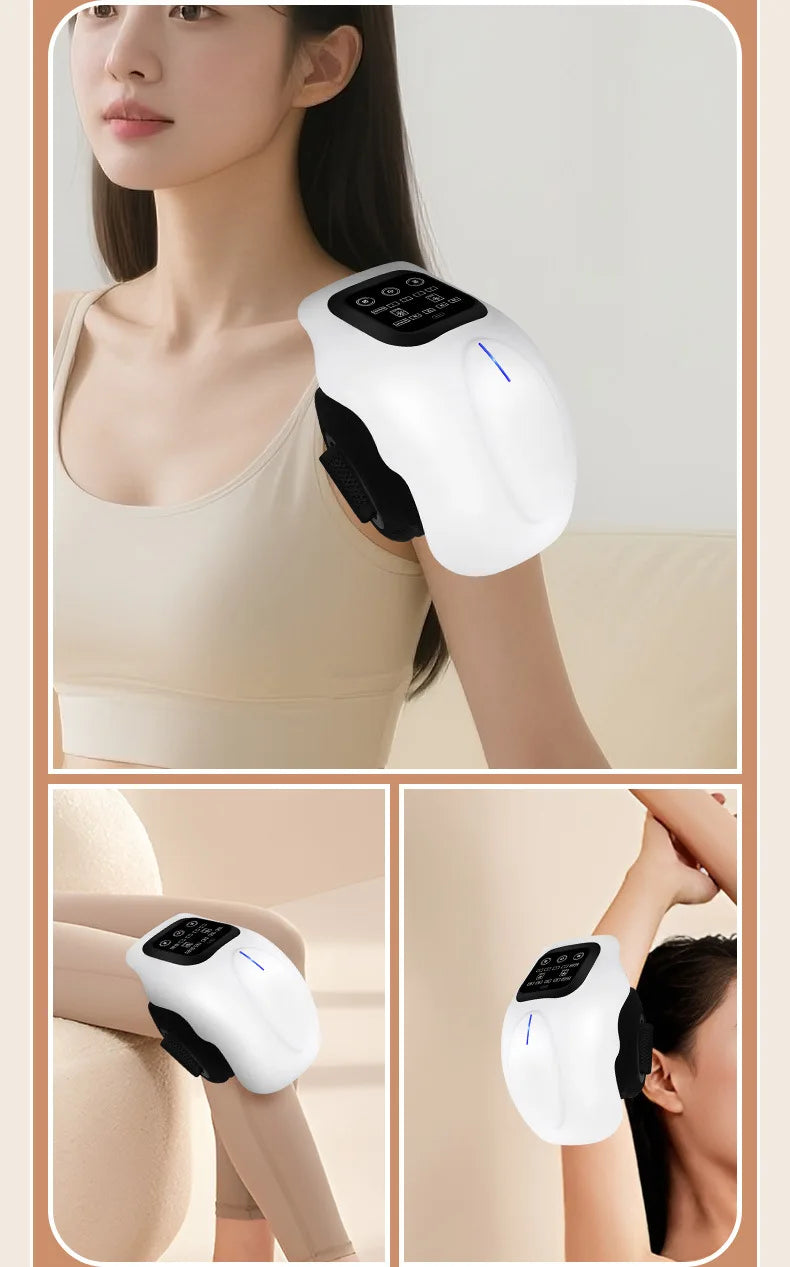 Smart Knee Massager with Heat 3D Air Compression Vibration USB Rechargeable Wireless for Knee Elbow Shoulder Pain Relief