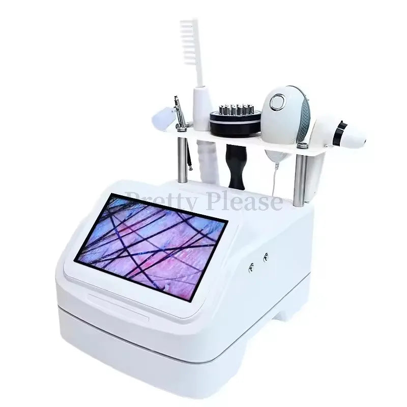 Newest 5 IN1 High Frequency Hair Follicle Detection Scalp Treatment Machine Hair Analyzer Scalp Care Anti-hair Loss Machine