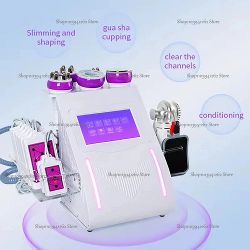 9 In 1 80K RF Radiofrequency Vacuum Laser Lipo Slimming Cables Ultrasonic Liposuction Cavitation Face Lifting Machine Body Sha