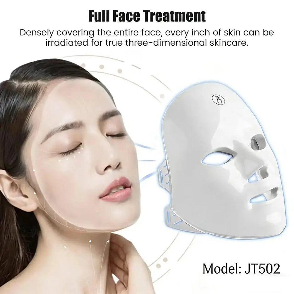 Rechargeable Facial LED Mask 7 Colors LED Photon Beauty Mask Skin Rejuvenation Home Face Lifting Whitening Beauty Device