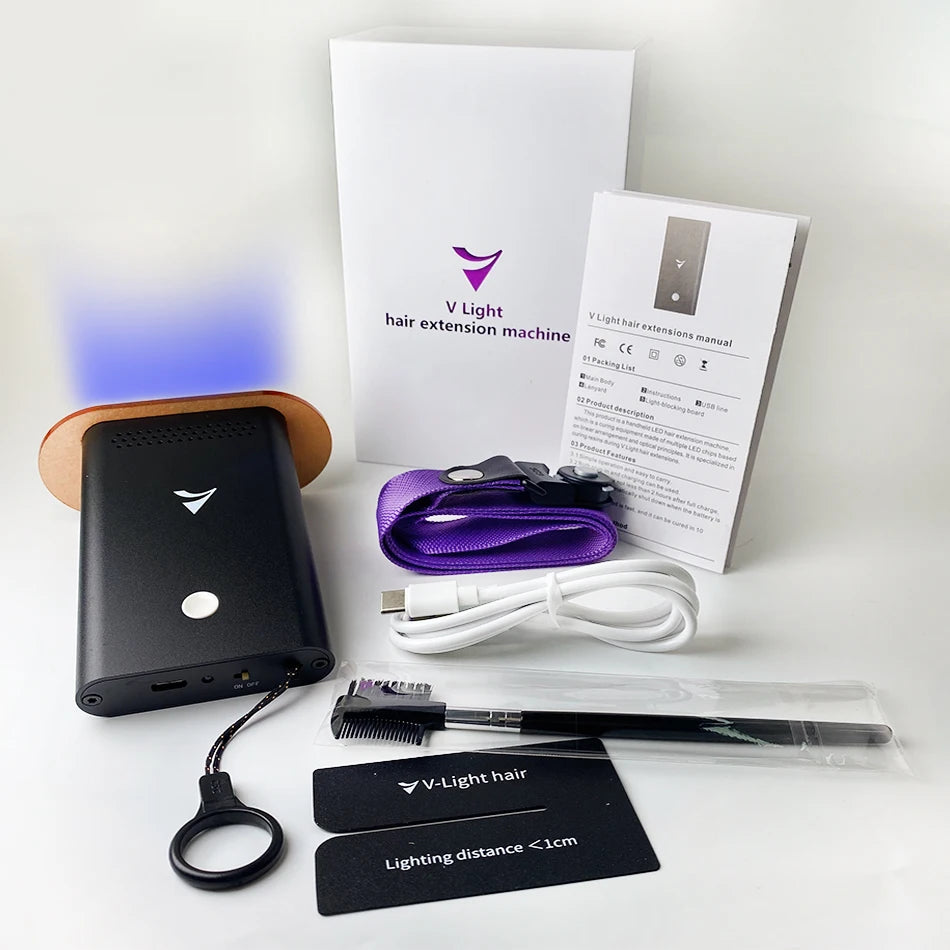 V light Hair Extension Machine Set Kit With V light glue Original V Light Technology Tool Hair Extension Machine For Tape glue