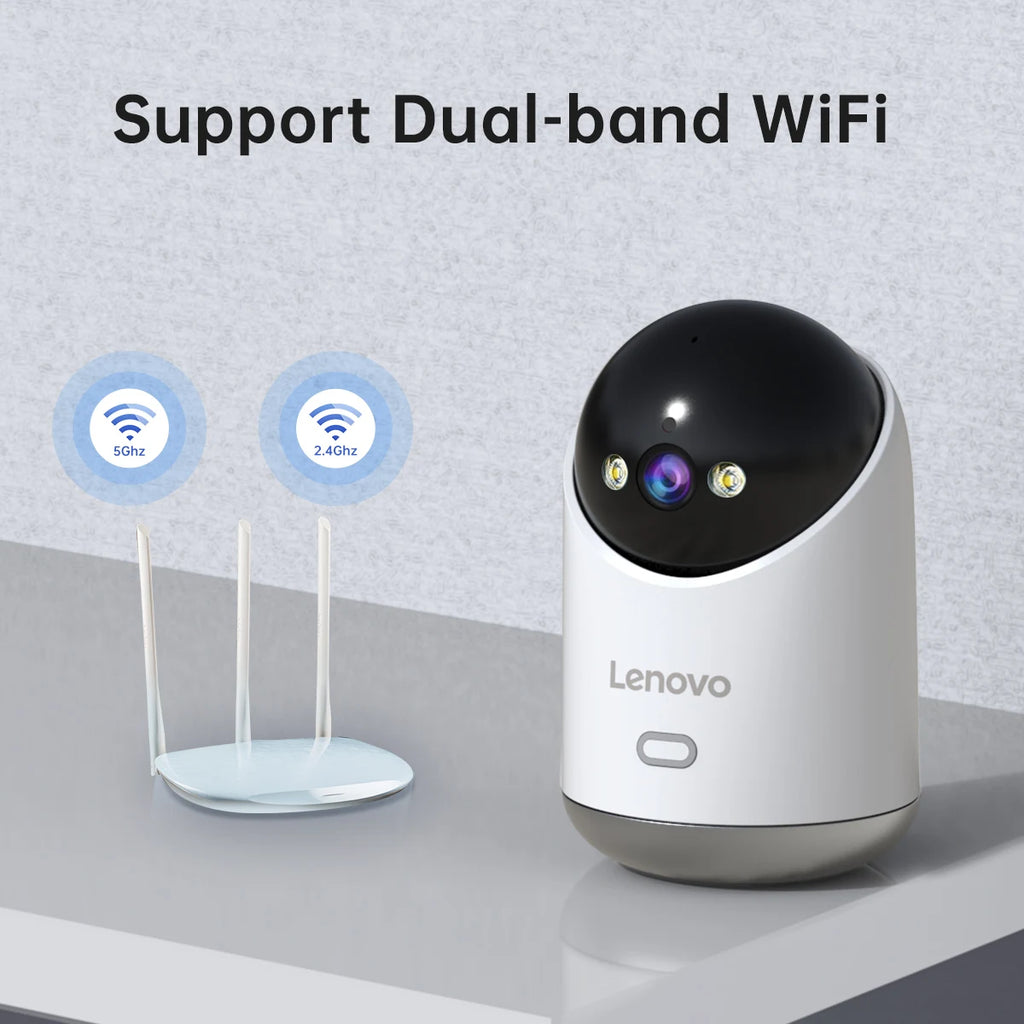 Lenovo 5MP WiFi Camera Smart Home Indoor IP Camera Full Color Night Auto Tracking Security CCTV Surveillance Baby Monitor