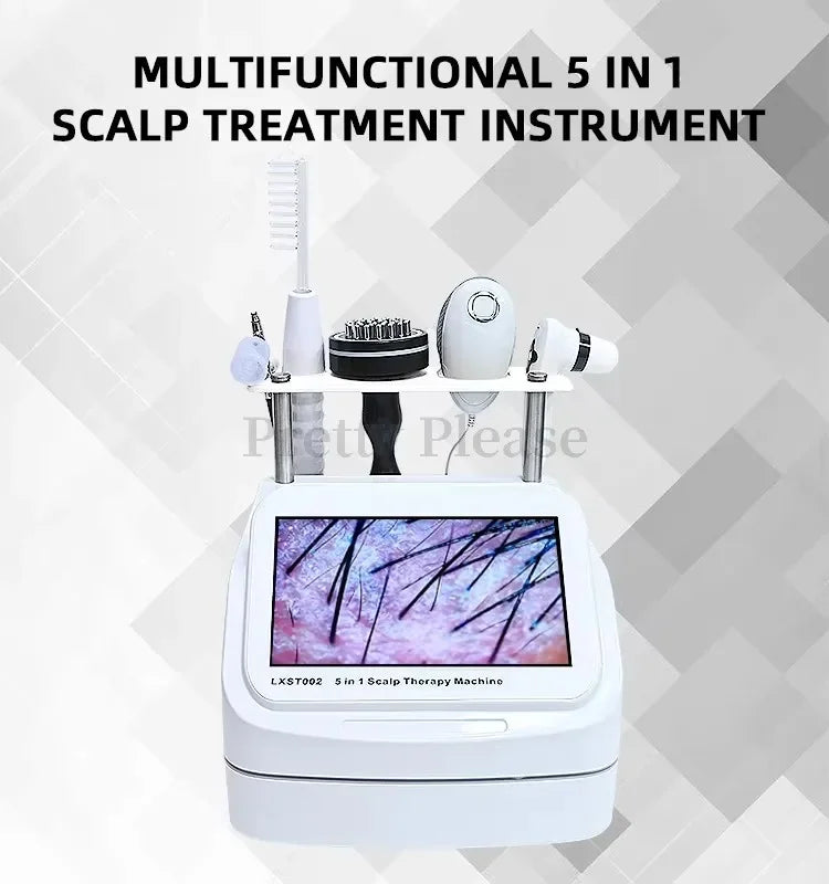 Newest 5 IN1 High Frequency Hair Follicle Detection Scalp Treatment Machine Hair Analyzer Scalp Care Anti-hair Loss Machine