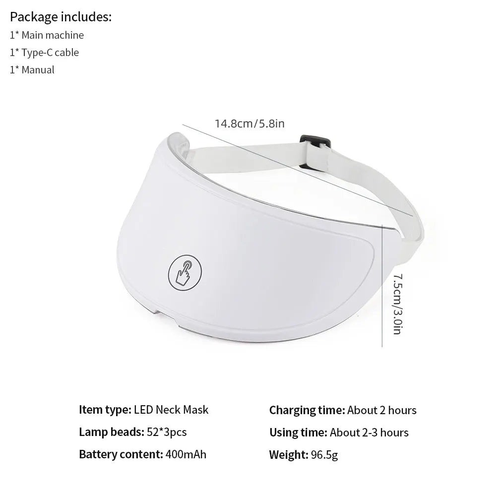 LED Face Neck Mask Rechargeable LED Photon Beauty Machine Facial Rejuvenation SPA Skin Care Tool